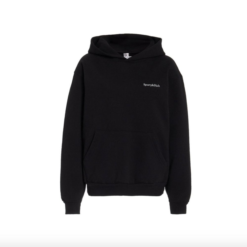 NWT Sporty & Rich Classic Cotton-Jersey Hooded Sweatshirt